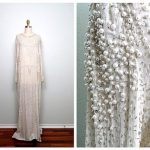 Vintage Pearl Beaded Wedding Dress / Ivory Silk Glass Beaded | Et