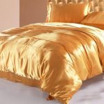 Silk Gold Bedding Set Satin Sheets California King Queen Full Size .