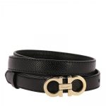 Adjustable Mini Gancini belt in genuine fancy leather | Salvatore .