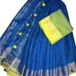 Bhagalpuri Pure Linen Saree-8 (BB-SAPTAMI-BLINEN-00