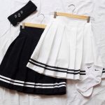 skirt, white skirt, clothes, black skirt, white, black, high .