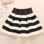 Cute Black And White Stripes Skirt on Luul