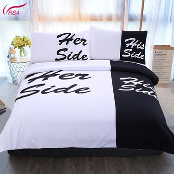 Hot Sale New Design Black And White His Side & Her Side Couple .
