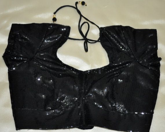 Black Pre-Stitched Sequin Blouse - Designer Blouse | Blouse .