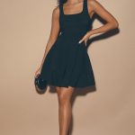 Pretty Black Dress - Skater Dress - L