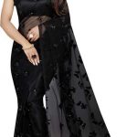 Buy Tisha Fashion Embroidered Fashion Net Black Sarees Online .