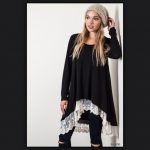 Tops | Sold Black High Low Edgy Lace Tunic Top | Poshma