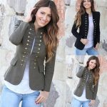 S-2XL Women Casual Vintage Coat Fashion Double Breasted Coat .