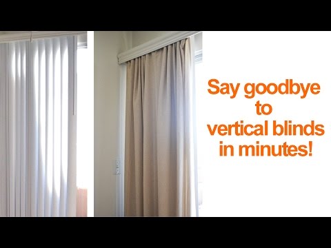 How to hide or replace vertical blinds with curtains in a rental .
