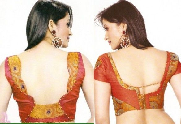 Blouse Back Neck Designs For Border Sarees | Bollywood saree .