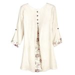 Shop Apt Designs Women's Roses Linen Tunic Top - Floral Print 3/4 .