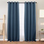 Amazon.com: Vangao Curtains Linen Blue Blackout for Bedroom 84 .