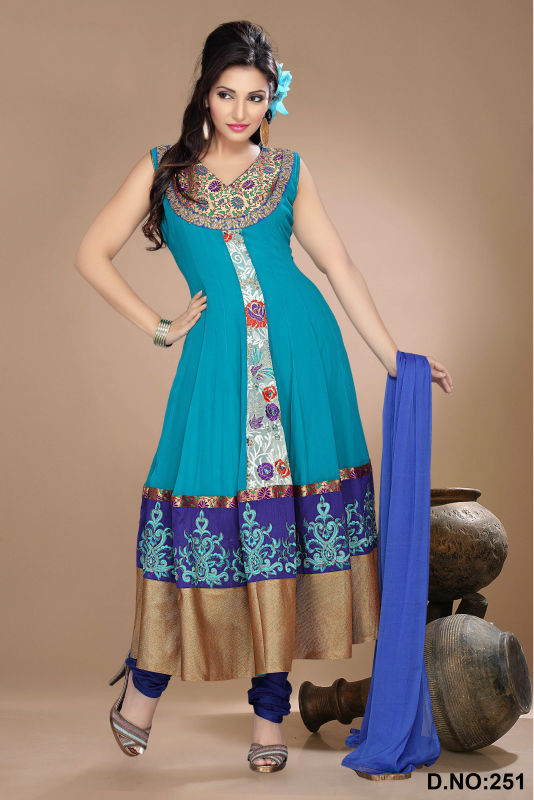 Glamoroussss tarqouise blue designer salwar kameez, View latest .