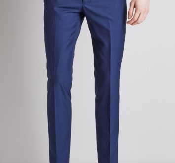 bright blue trousers