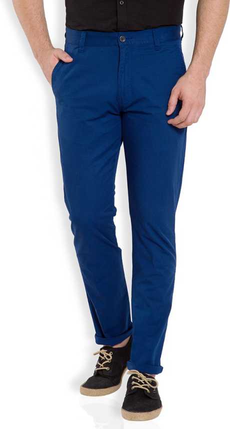 Highlander Slim Fit Men Blue Trousers - Buy INDIGO Highlander Slim .