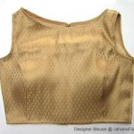 Readymade boat neck blouse with golden/silver color chandery | Et