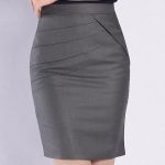 Polyester Plain Above Knee Bodycon Skirts (1005236985) - Skirts .