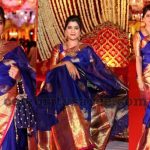 Blue Bridal Sari with Big Border | Bridal sari, Silk saree blouse .