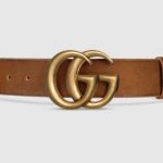 Wide Brown Leather Belt With Double G Buckle | GUCCI®
