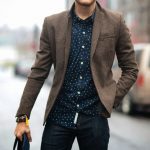 Men's style: Brown Blazer, Blue Shirt and Jeans | Smart casual .