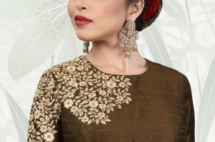 Brown Color Silk Ready Made Blouse, latest designer party wear .