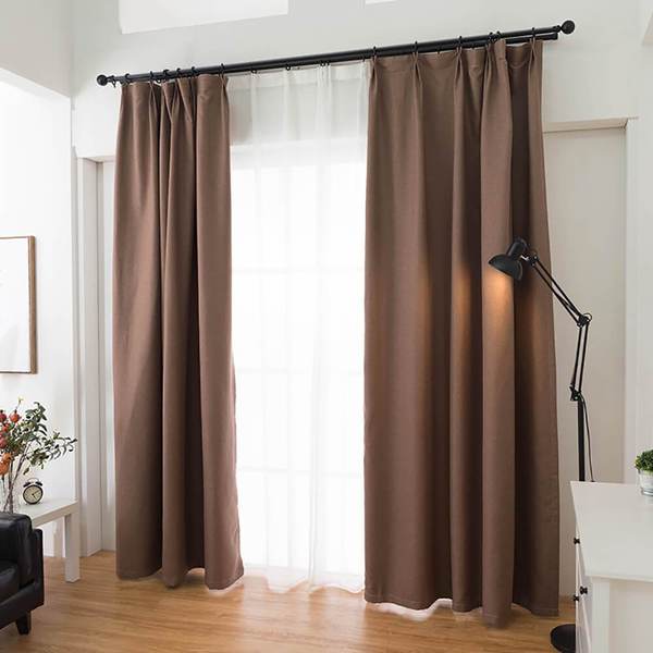 Buy Brown/Beige/Grey/Navy Linen Blackout Curtains Bedroom Drapes .