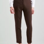Moss London Skinny Fit Machine Washable Chocolate Brown Pants with .