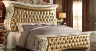 HD-8019 Traditional Bedroom Set in Antique White Wood by Homey Desi