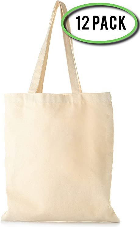Amazon.com: Wholesale Canvas Tote Bags in Bulk - 12 Pack .