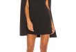 Katie May Boss Lady Mini Cape Dress in Black | REVOL