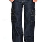 Dark Wash Wide Denim Cargo Jeans - Indigo at Amazon Women's Jeans .
