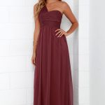 Lovely Burgundy Dress - Maxi Dress - Chiffon Dress - $98.