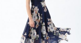 Sweet Surrender Floral Chiffon Dress in Navy - Retro, Indie and .