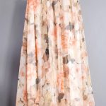 Peach Peonies Floral Chiffon Maxi Skirt Long Skirt. Flowers Skirt .