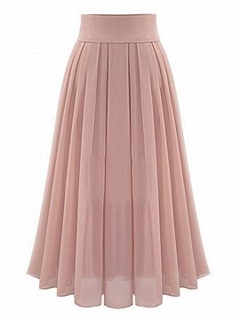 Shop Pink High Waist Overlay Chiffon Skirt from choies.com .Free .