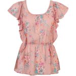Dainty Floral Chiffon Top ($20) ❤ liked on Polyvore featuring .