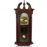 Bedford Clock Collection 38 in. Grand Antique Cherry Oak Chiming .