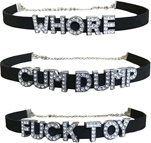 Amazon.com: 3 Pack Choker Necklaces - Cum Dump Whore FCK Toy Sexy .