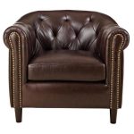 Home Decorators Collection Warin Chocolate Leather Club Chair .