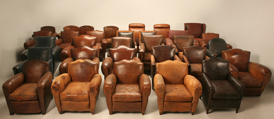French Vintage Leather Club Chairs For Sale - Shop Onlin