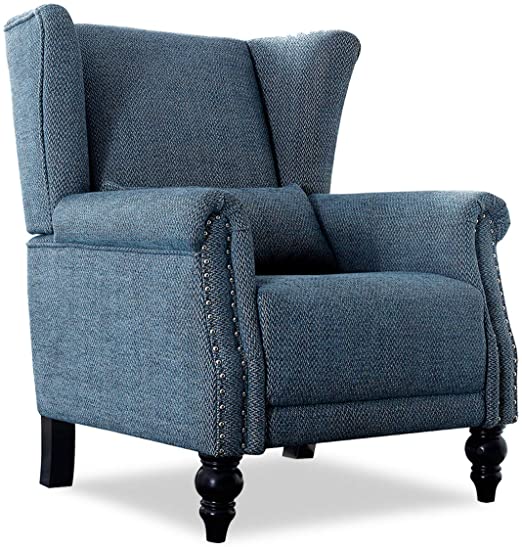 Amazon.com: Top Space Blue Accent Chair Fabric Club Chairs with .