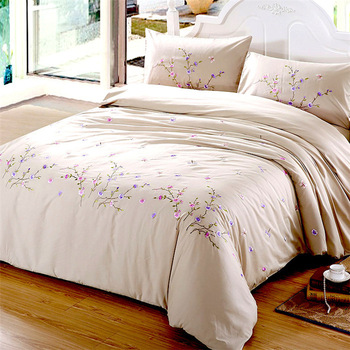 Hotel Pillowcases /hand Embroidered Floral Design Royal Bedsheets .