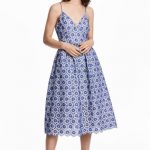 Cotton dress with embroidery - White/Blue floral - Ladies | H