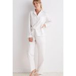 The Company Store Solid Poplin Cotton Women's Medium White Pajama .