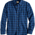 Men's Washed Cotton Indigo Plaid Shirt | Orton Brothe