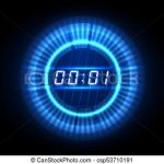 Futuristic countdown clock. digital electronic timer concept .