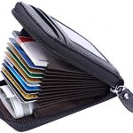 MaxGear Credit Card Wallet with Zipper, Genuine Leather RFID .