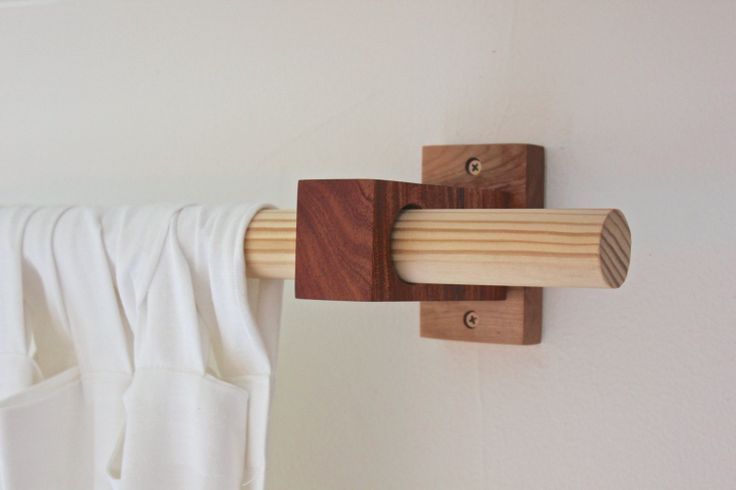 Diy Wooden Curtain Rod Brackets (With images) | Wood curtain rods .