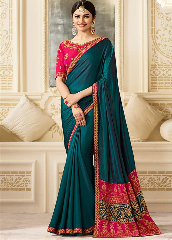 My Ambition ::. Embroidered Daily Wear Silk Saree With Blouse .