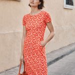 Phoebe Jersey Dress - Orange Sunset, Jungle Bloom | Boden